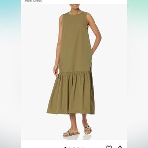 The Drop Women's Ilana Loose Sleeveless Wide-Hem Poplin Maxi Dress size s